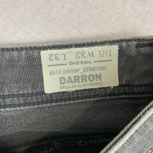 Diesel Mens Pants 32 Gray Jeans Darron Regular Slim Tapered Stretch Denim 32x32 - Picture 4 of 15